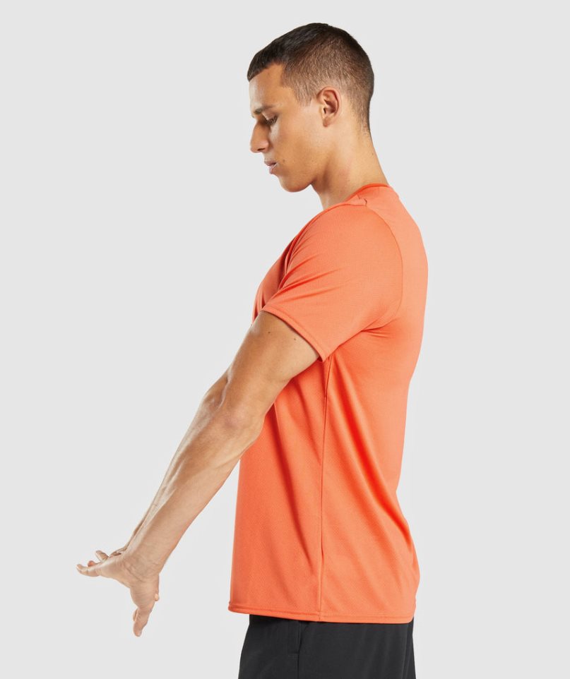 Men's Gymshark Arrival T-Shirts Orange | CA 0D7A35